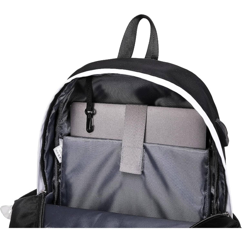 Women Casual Backpack Set School Bookbag Set Cute Laptop Ruaksack Black