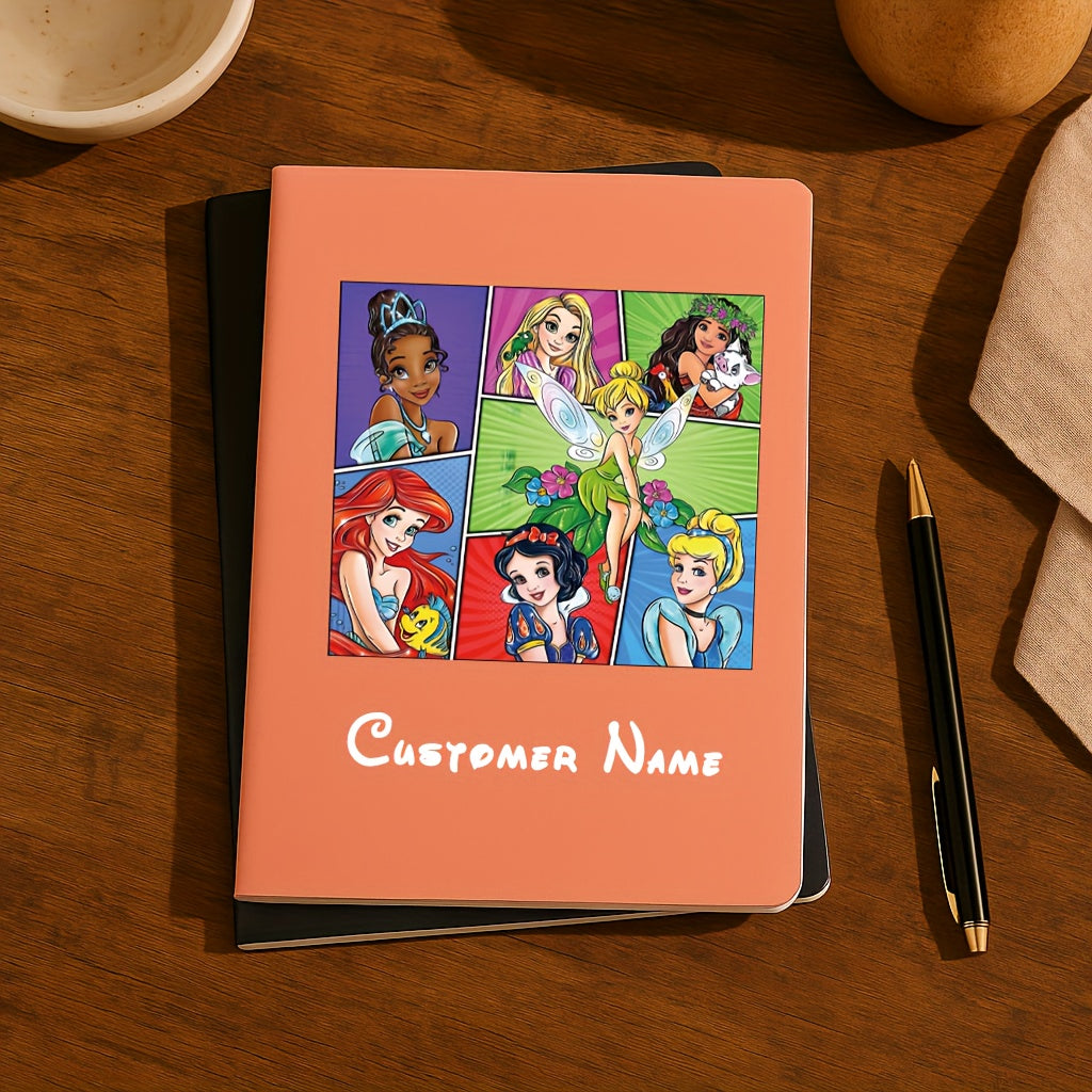 1pc Disney Princesses Personalized Name Notebook - Custom Princess Journal with Cinderella