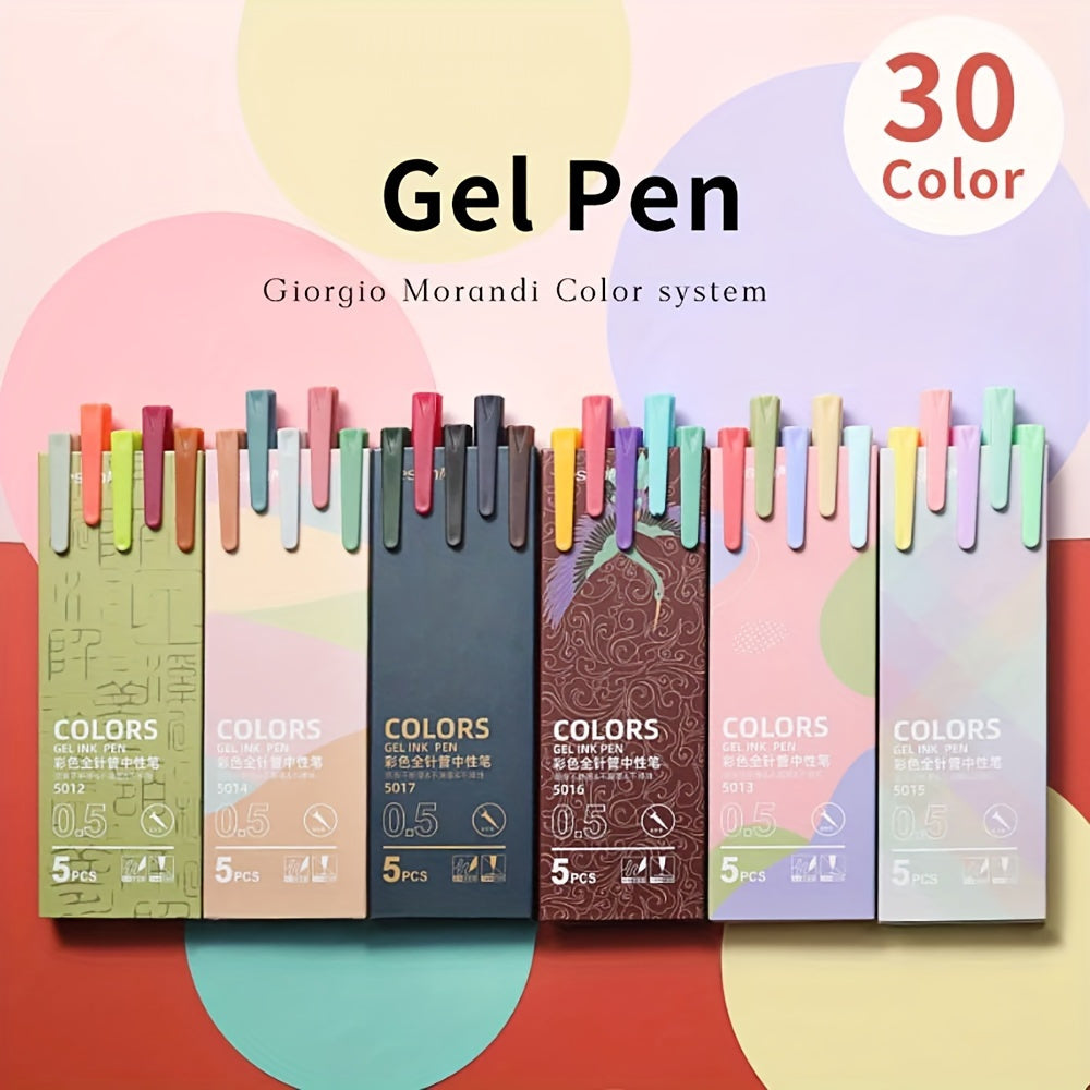 30pcs, 30pcs 0.5mm Colored Ink Gel Pens Set Morandi Macaron Color
