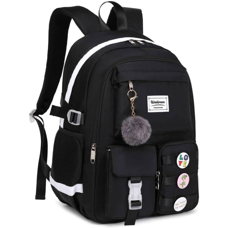 Women Casual Backpack Set School Bookbag Set Cute Laptop Ruaksack Black