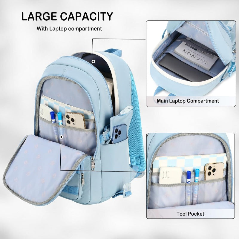 15.6 Inch Laptop Backpack for Teens Girls & Women - Large Capacity School Backpack with Anti-Theft Pocket