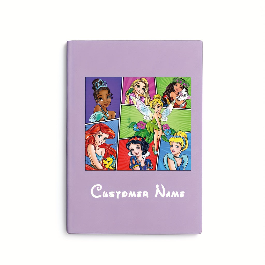 1pc Disney Princesses Personalized Name Notebook - Custom Princess Journal with Cinderella