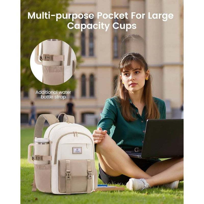 School Backpack Girls Boys, Bookbag Teen with Pouch Pocket Large Capacity Cup