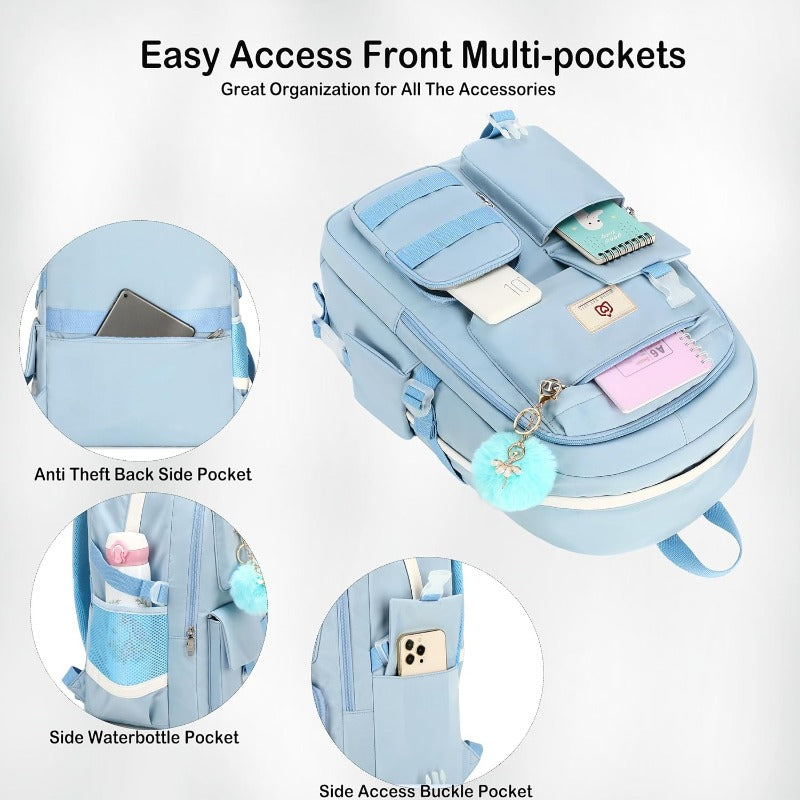 15.6 Inch Laptop Backpack for Teens Girls & Women - Large Capacity School Backpack with Anti-Theft Pocket