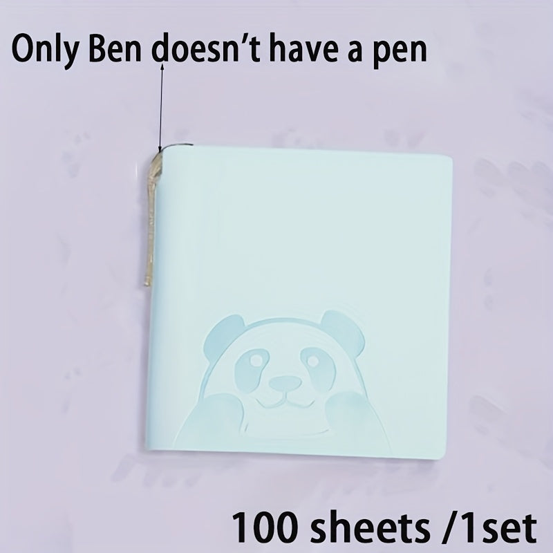 1set Cute Panda Notebook 1set Super Cute Panda Square Small Notebook