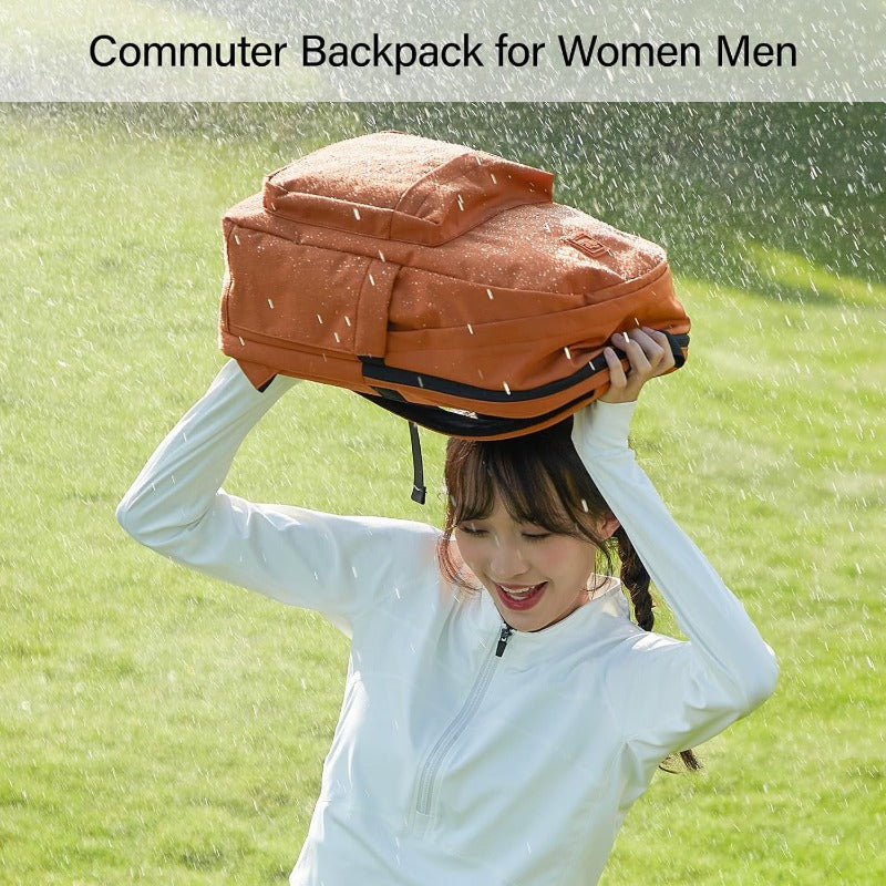 Hanke Travel Backpack for Women Men Small College Laptop Backpack Lightweight WaterResistant Work Bookbag Cute Casual Daypack for 15.6 Inch Laptop Reddish Brown