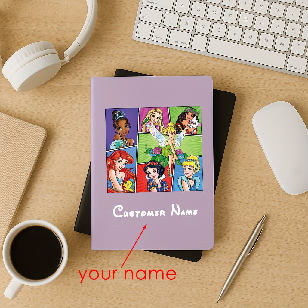 1pc Disney Princesses Personalized Name Notebook - Custom Princess Journal with Cinderella