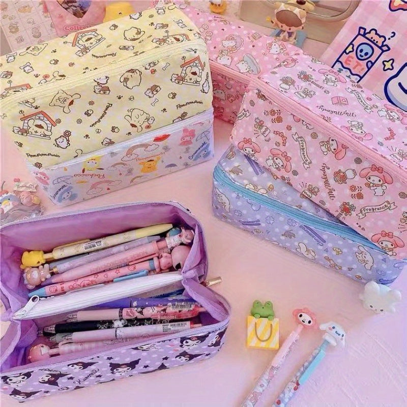 Clow Double-Layer Three-Dimensional Pencil Cinnamon Meilti Storage Bag Large Capacity Cute