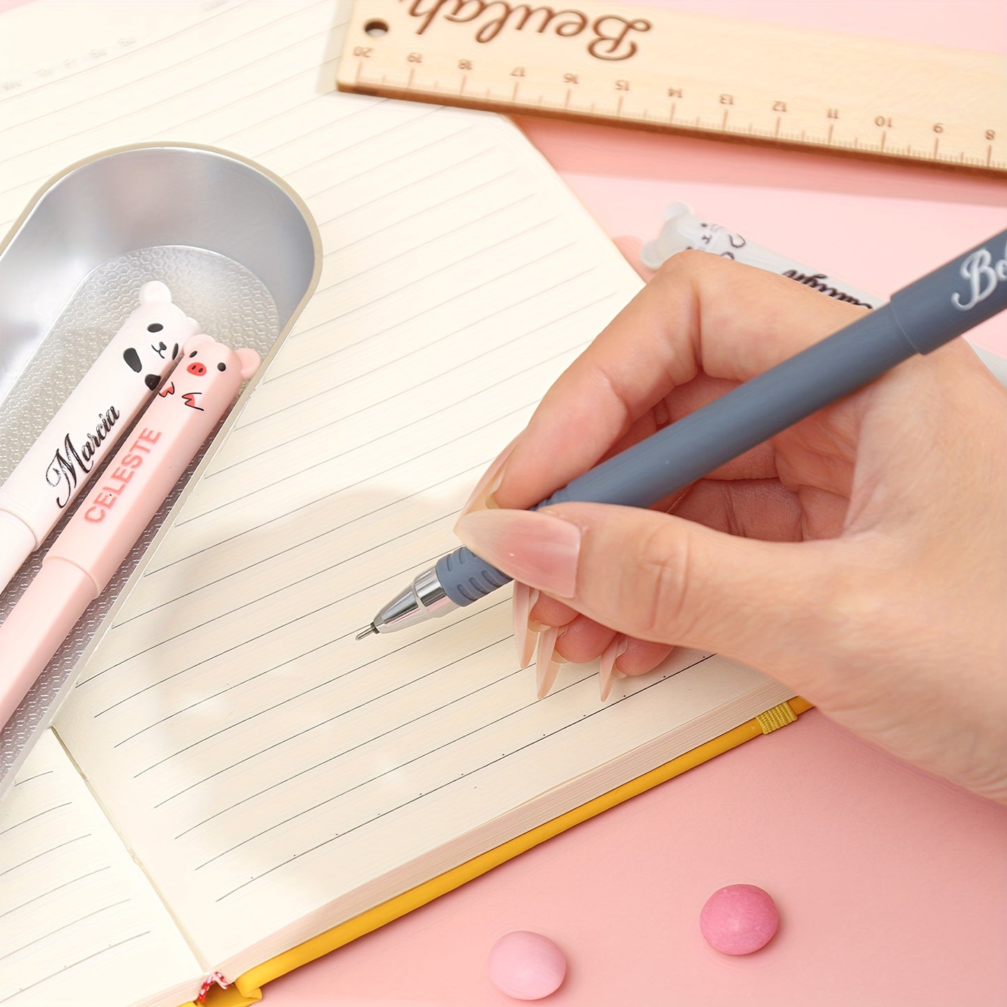 20pcs Custom Personalized Name Erasable Gel Pens, Cute Stationery