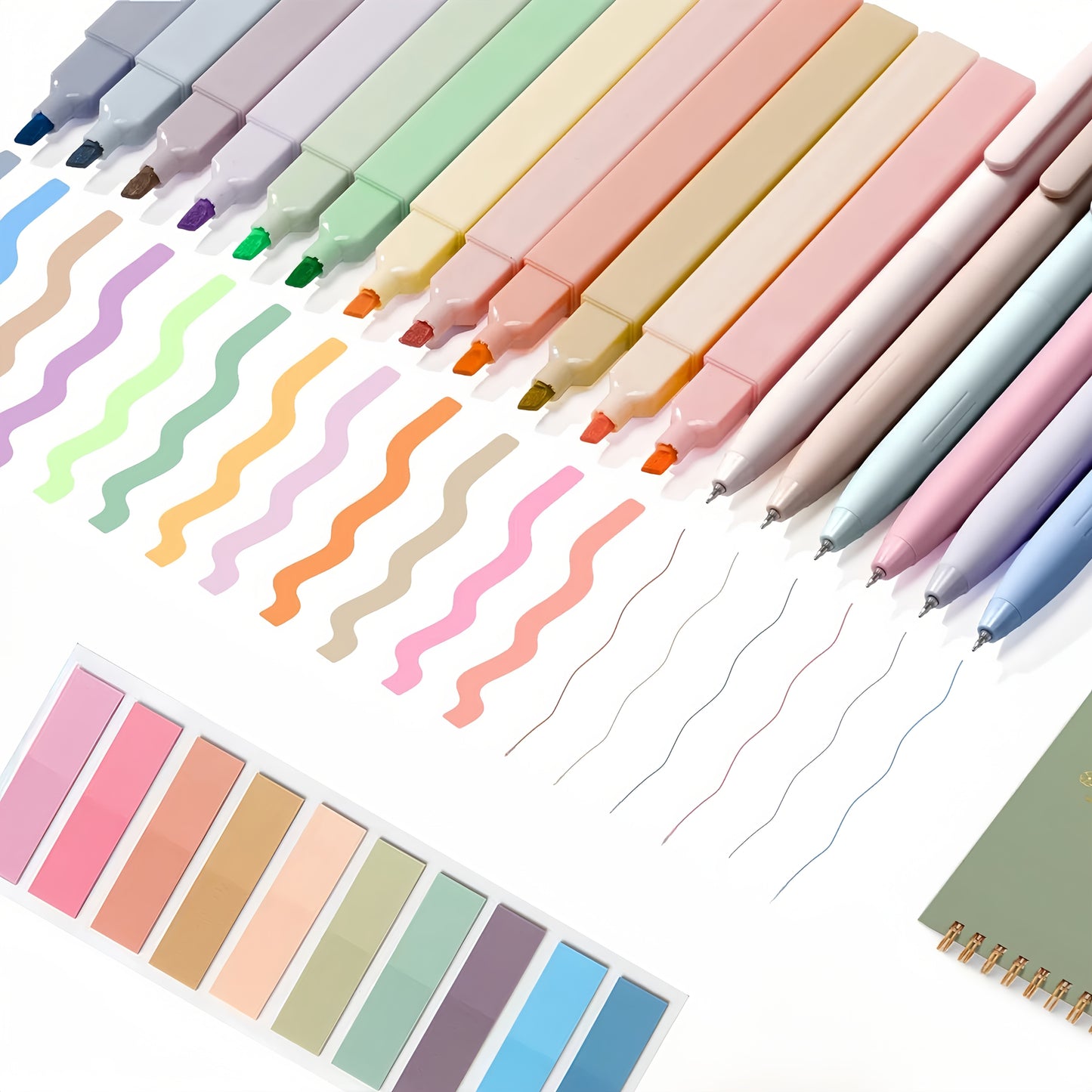 Aesthetics Bible Highlighter Ballpoint Pen Set, No Ink Bleed