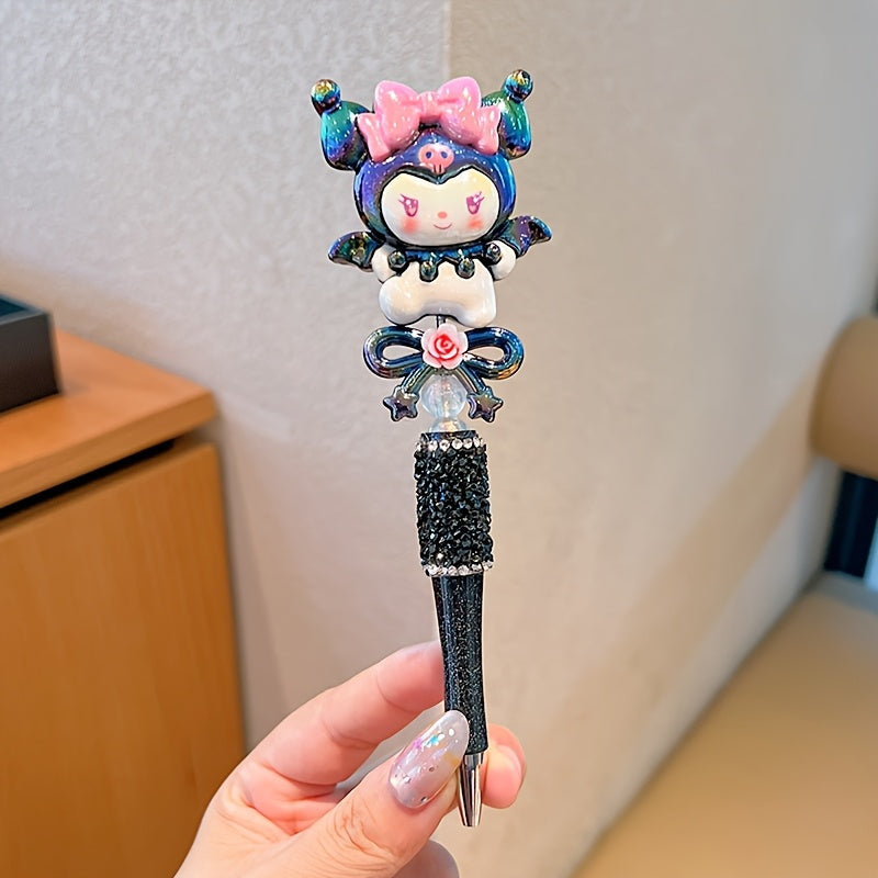 hellokitty for kuromi for my melody Artificial Jade Dog Rotating Telescopic Round Ballpoint Pen