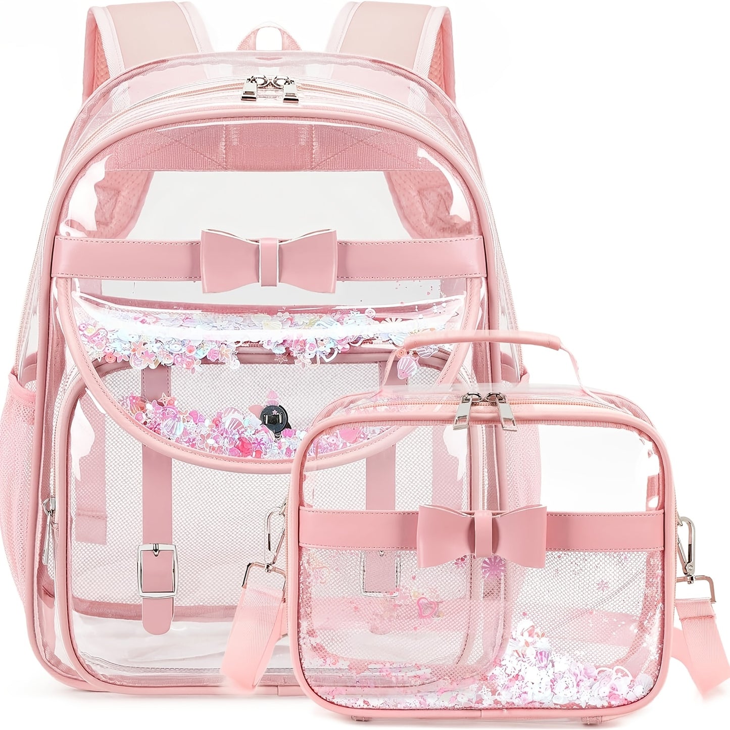 Clear Backpack for Girls and Boys 2 count Bookbag Stadium Approved Daypack Transparent School Bag