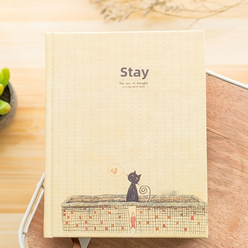 Cute Cat Style Coloring Page Illustration Journal Book Girl's Heart Diary Amazon Simple Notebook Ins Style