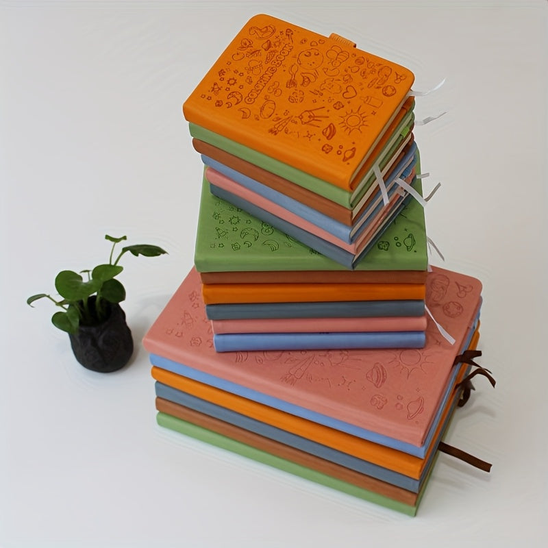 6-Pack Random Colors Cartoon-Themed Hardcover Notebooks with Elastic Closure