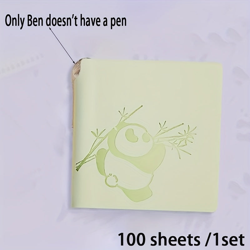 1set Cute Panda Notebook 1set Super Cute Panda Square Small Notebook