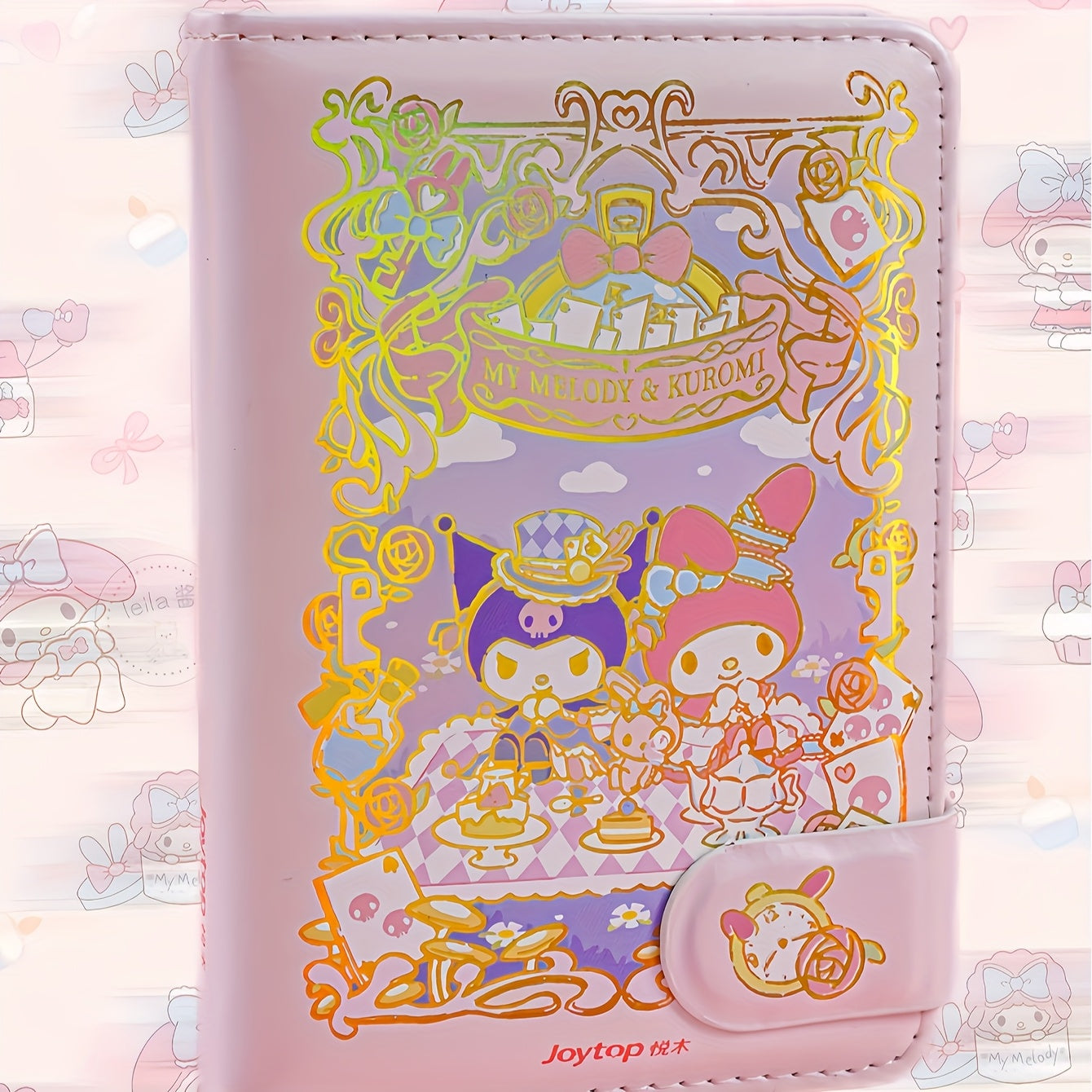1pc A6 Magnetic Closure Notebook with Cartoon Print - Dreamy Handled Matte Journal