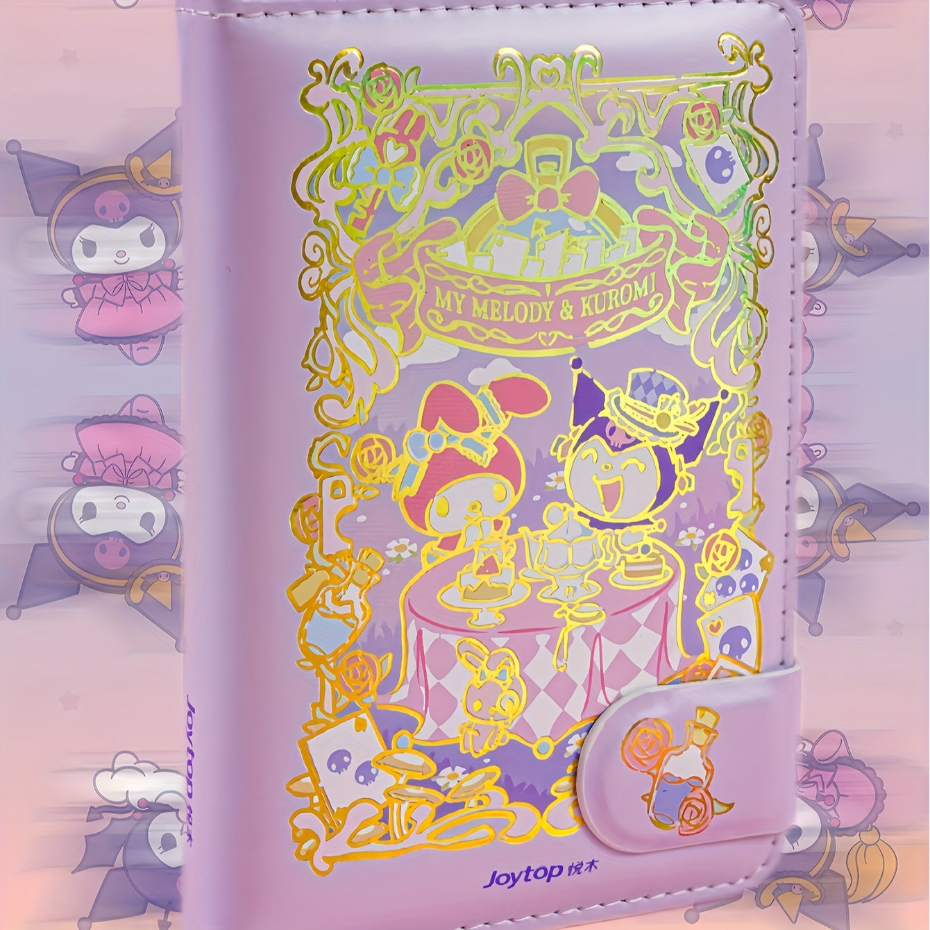 1pc A6 Magnetic Closure Notebook with Cartoon Print - Dreamy Handled Matte Journal