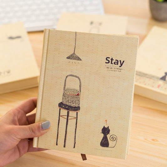 Cute Cat Style Coloring Page Illustration Journal Book Girl's Heart Diary Amazon Simple Notebook Ins Style