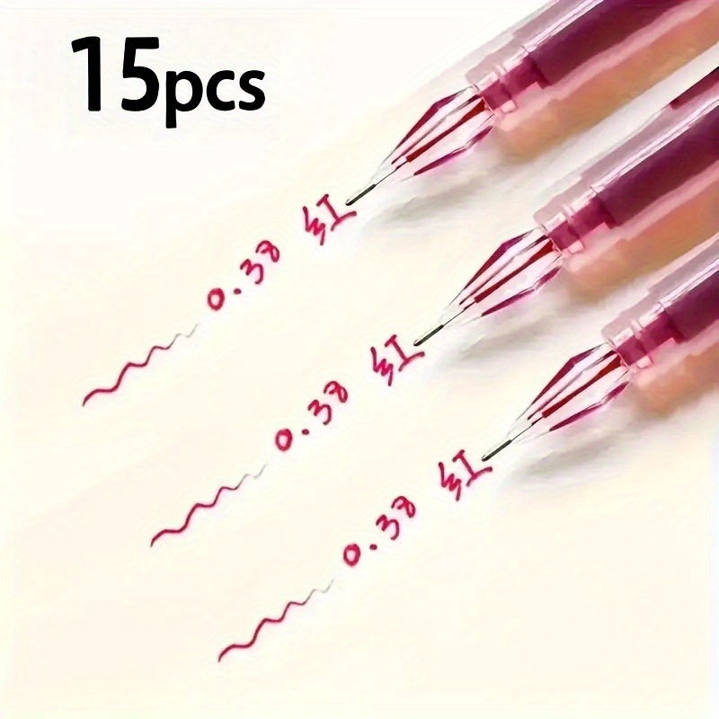 A Pack of 15 Diamond Tip Gel Pens with 0.38Mm Fine Tip, Large Capacity