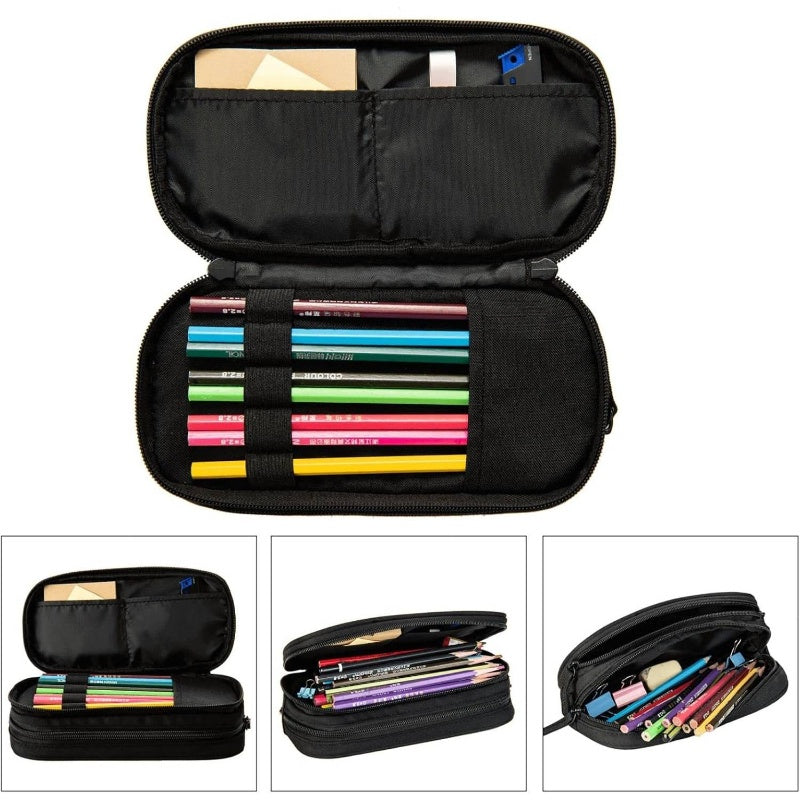 Large Capacity Camouflage Pencil Case with Multi-Compartment Organizer - Durable Zippered School