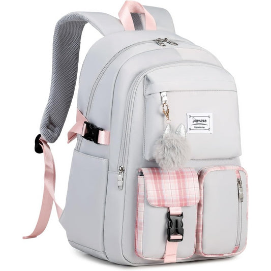 Women Fashion Travel Backpack Set Roomy Laptop Rucksack Set Casual Daypack for Girl Grey