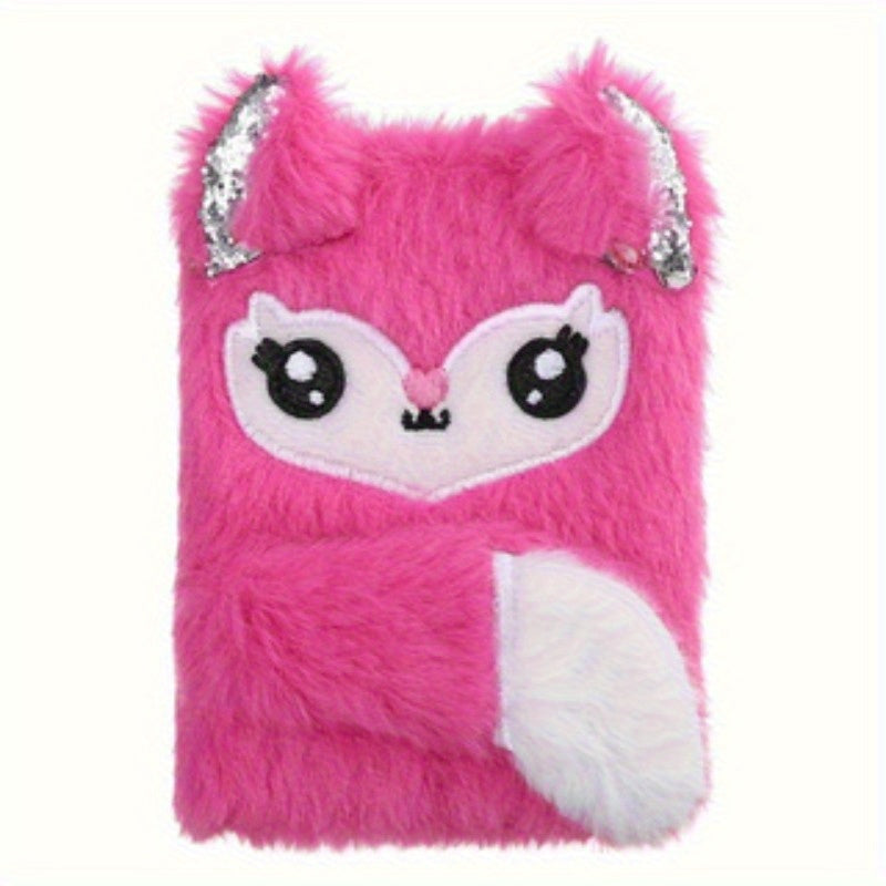1\u002F2pcs Animal Plush Notebook - Soft Cover Cartoon Journal with Cute Design