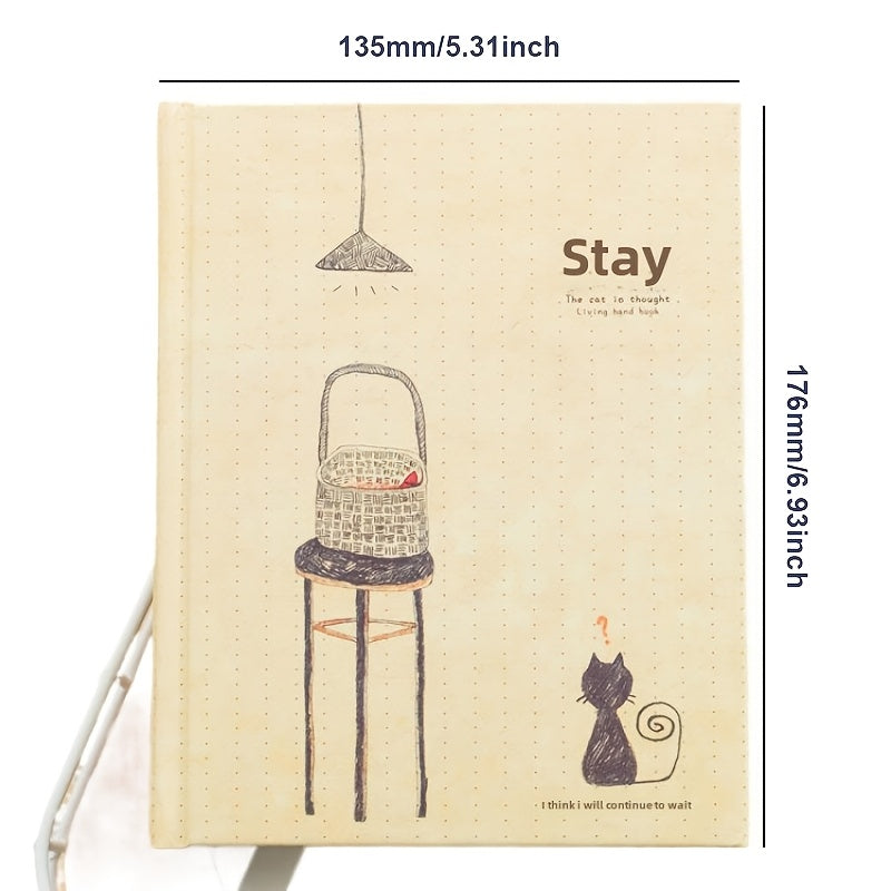 Cute Cat Style Coloring Page Illustration Journal Book Girl's Heart Diary Amazon Simple Notebook Ins Style