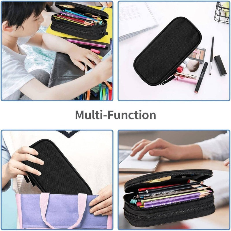 Large Capacity Camouflage Pencil Case with Multi-Compartment Organizer - Durable Zippered School