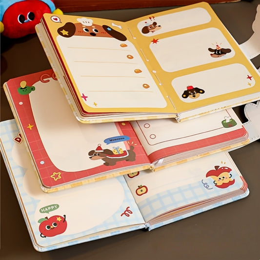 80 Sheets Cute Cartoon Dog Design A6 Notebook with Magnetic Buckle