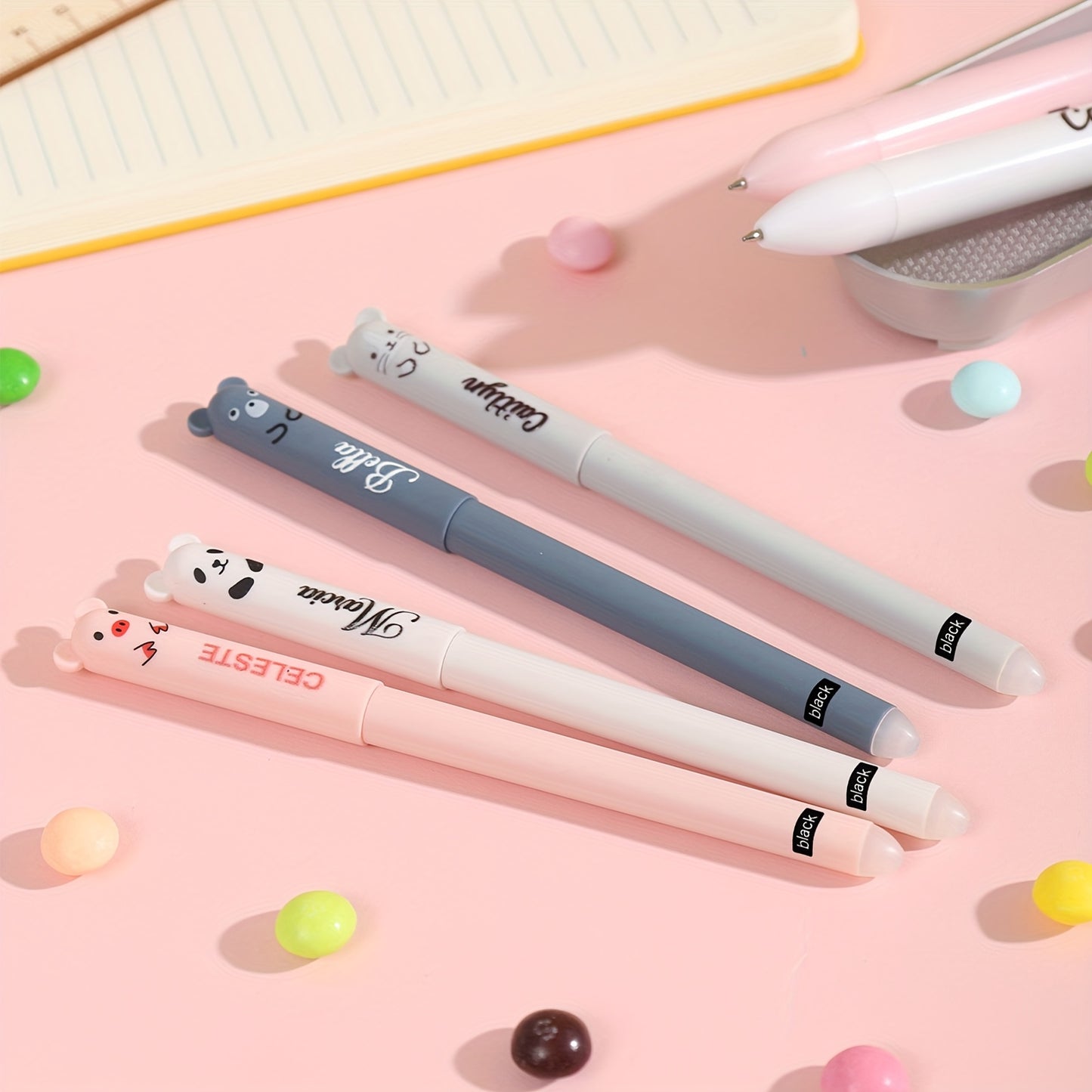 20pcs Custom Personalized Name Erasable Gel Pens, Cute Stationery