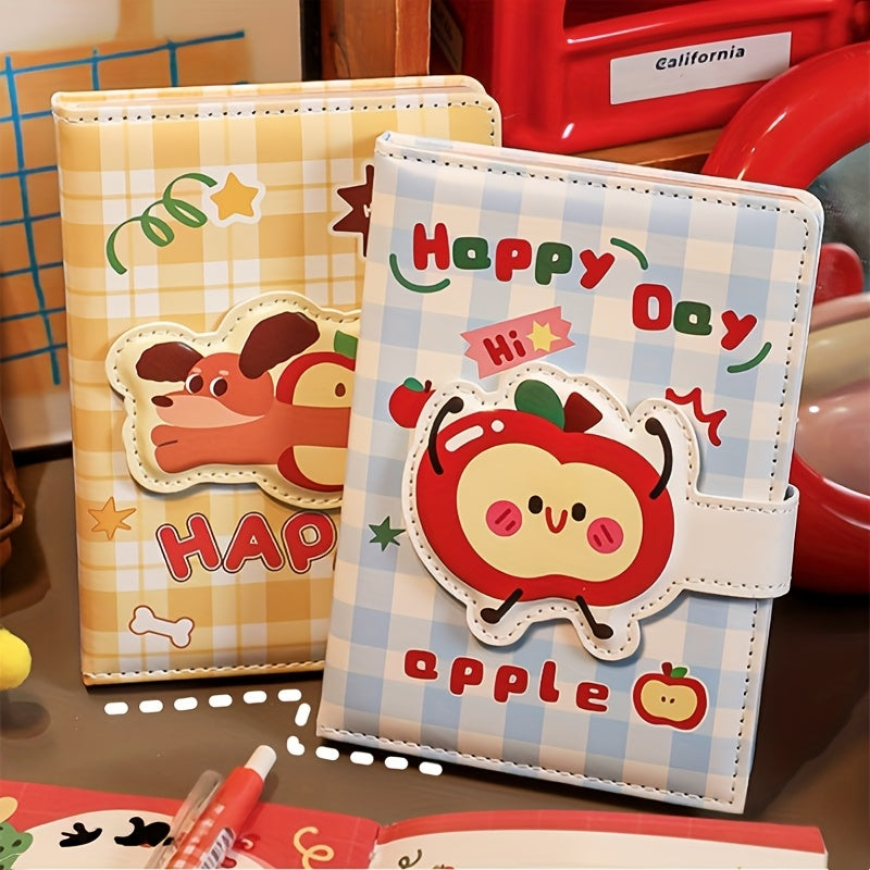 80 Sheets Cute Cartoon Dog Design A6 Notebook with Magnetic Buckle