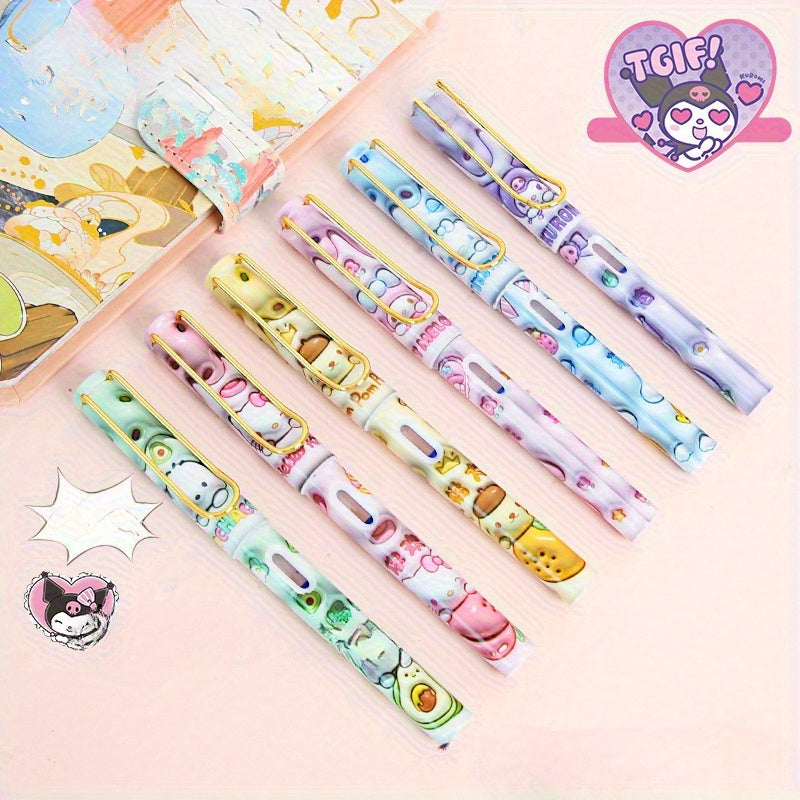 Sanrio 6pcs Thermal Erasable Fountain Pens High-End Instagram Pens Insulated Pens for School