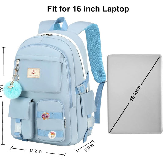 15.6 Inch Laptop Backpack for Teens Girls & Women - Large Capacity School Backpack with Anti-Theft Pocket