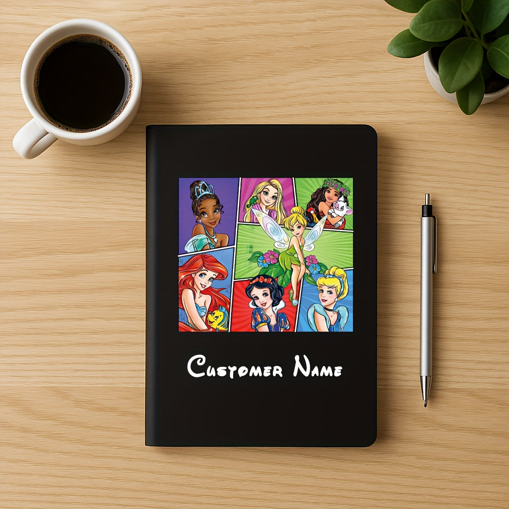 1pc Disney Princesses Personalized Name Notebook - Custom Princess Journal with Cinderella