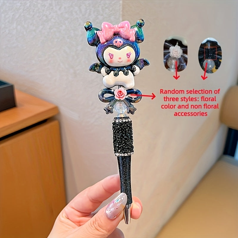 hellokitty for kuromi for my melody Artificial Jade Dog Rotating Telescopic Round Ballpoint Pen