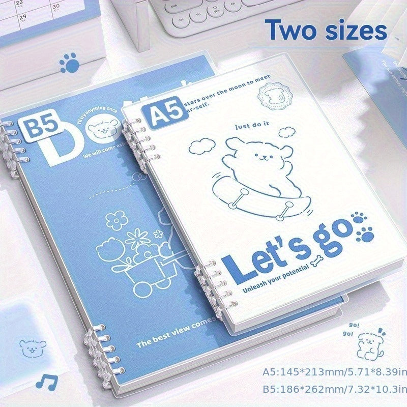 Set of Cartoon Line Puppy Loose-Leaf Notebooks