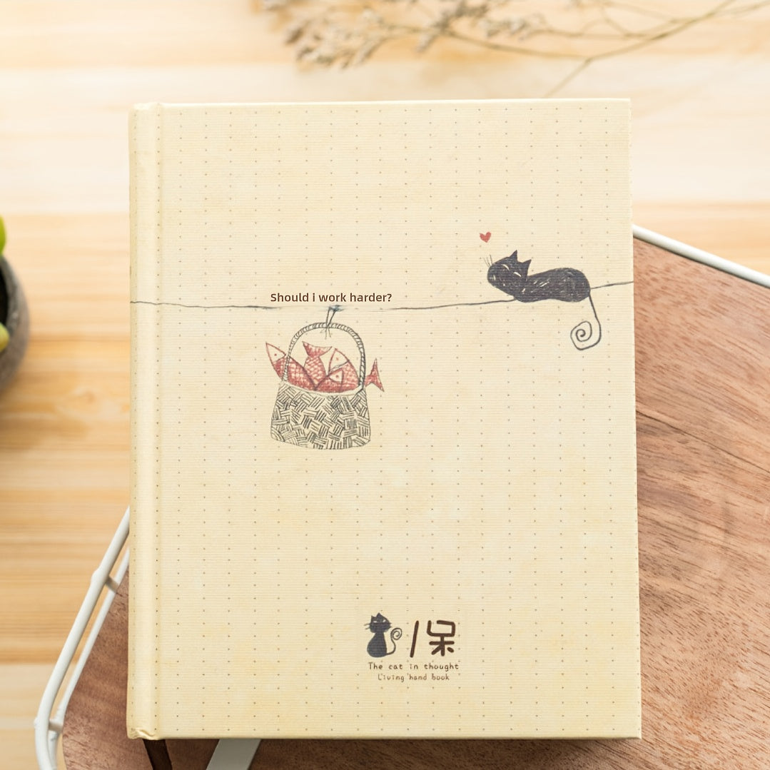 Cute Cat Style Coloring Page Illustration Journal Book Girl's Heart Diary Amazon Simple Notebook Ins Style