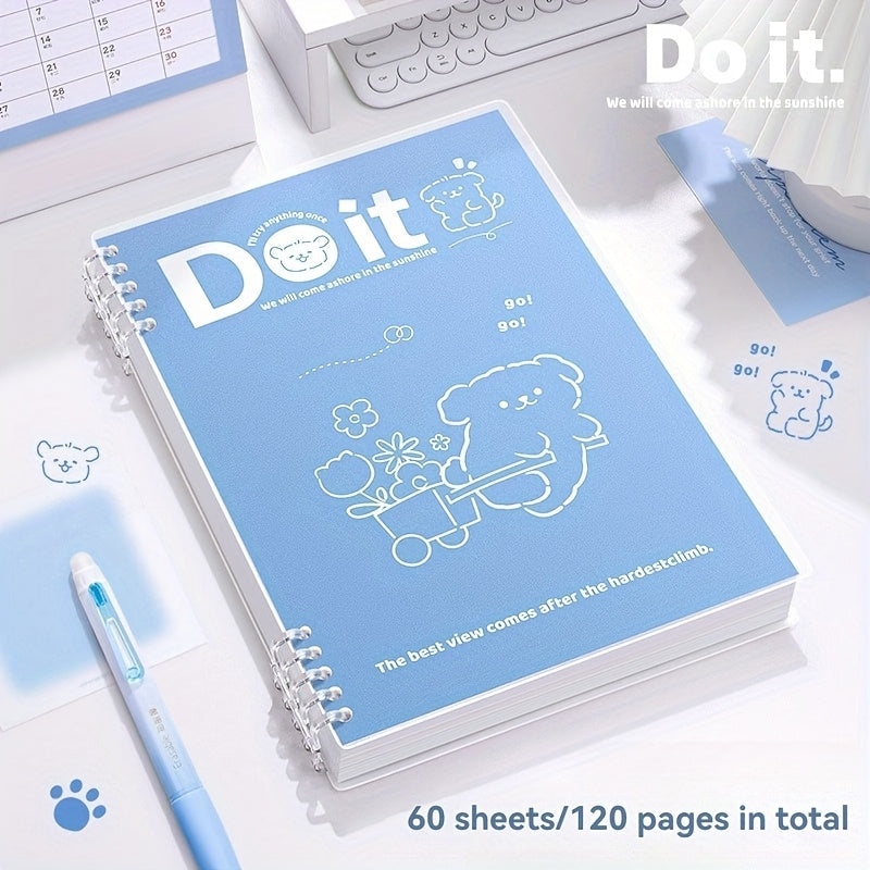 Set of Cartoon Line Puppy Loose-Leaf Notebooks