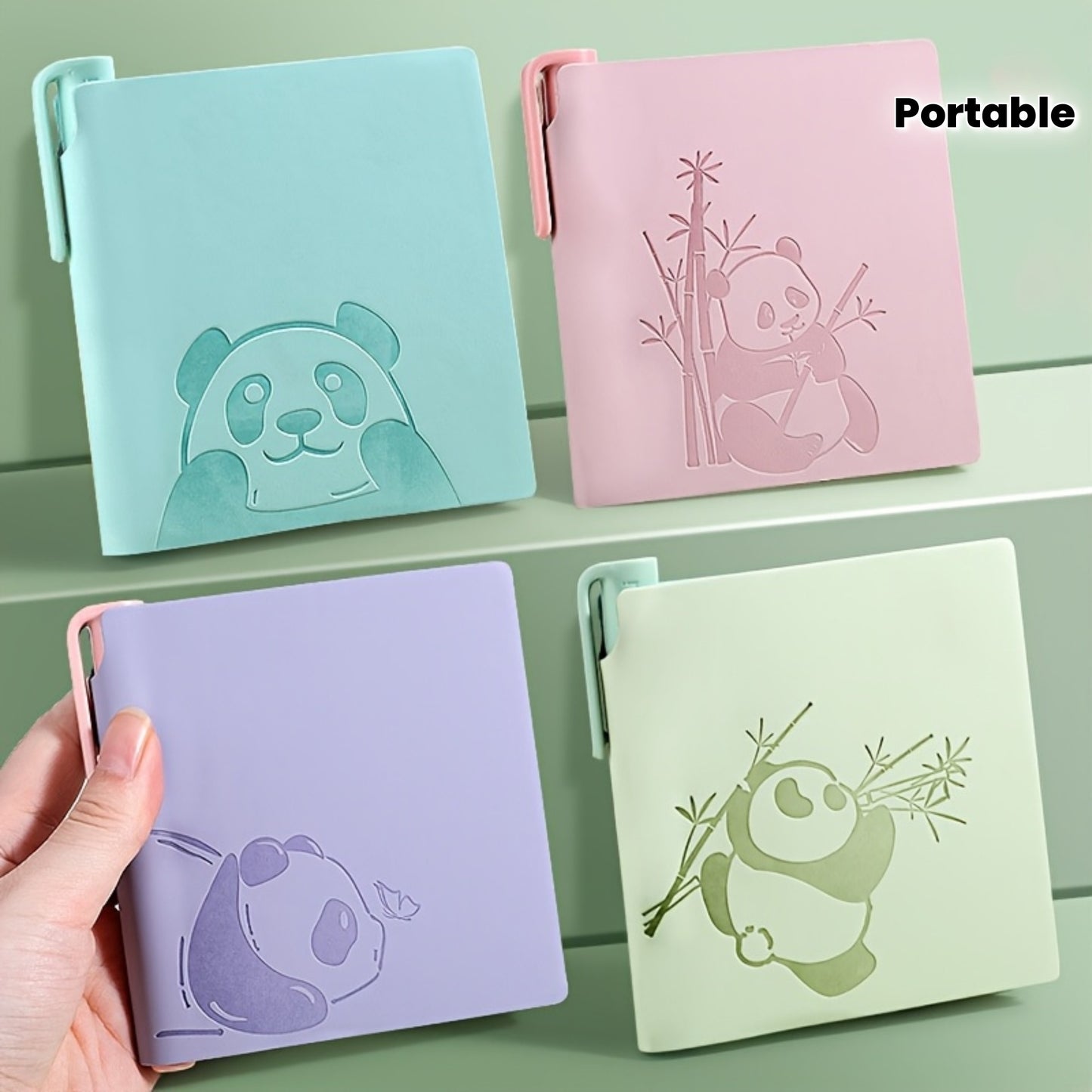 1set Cute Panda Notebook 1set Super Cute Panda Square Small Notebook