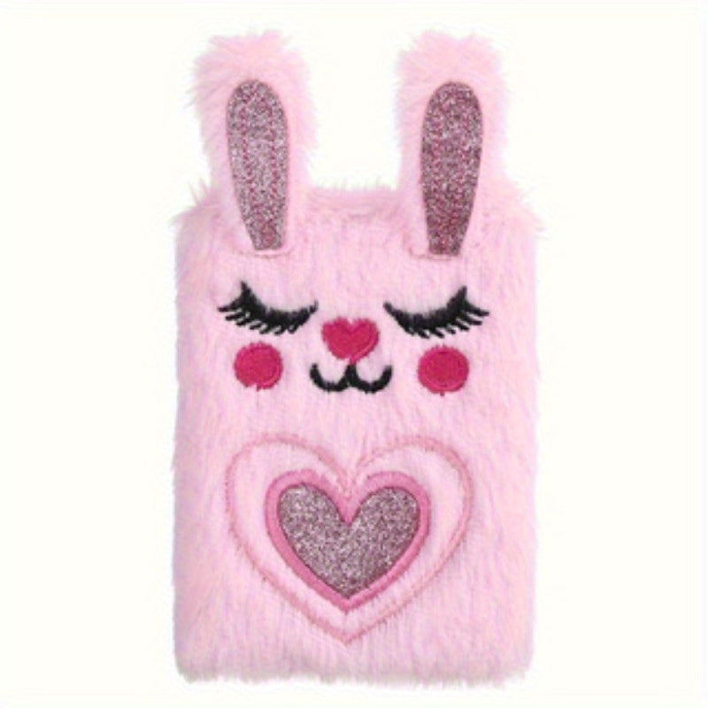 1\u002F2pcs Animal Plush Notebook - Soft Cover Cartoon Journal with Cute Design