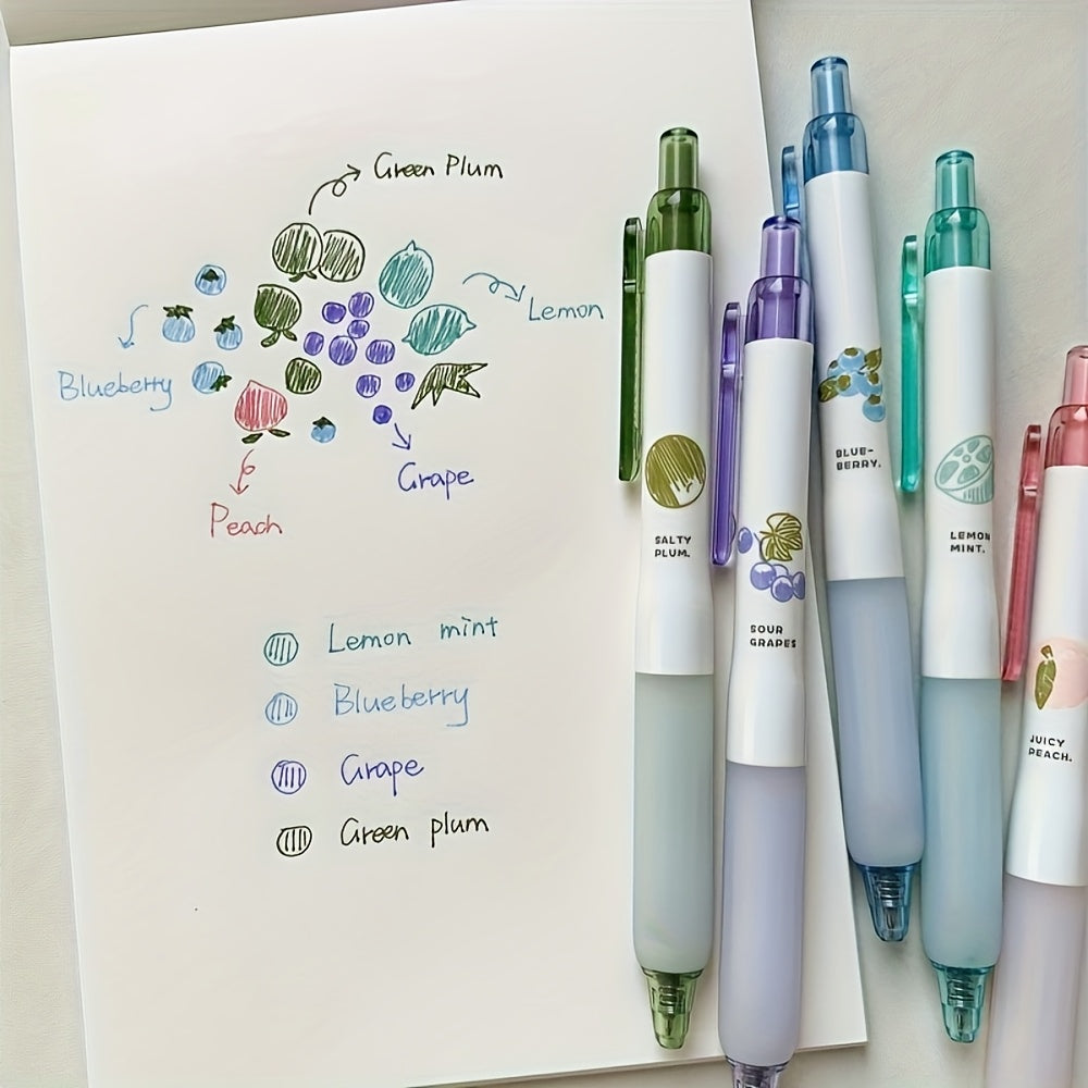 8pcs Colors Gel Pen Set, Plastic Quick-Drying 0.5mm Medium Point Super Soft Grip for Diary