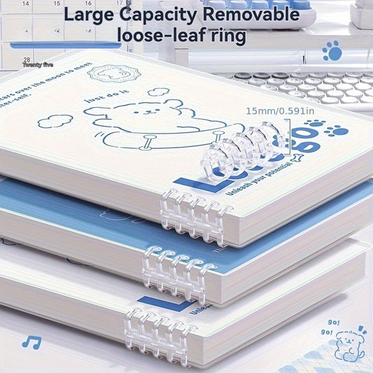 Set of Cartoon Line Puppy Loose-Leaf Notebooks