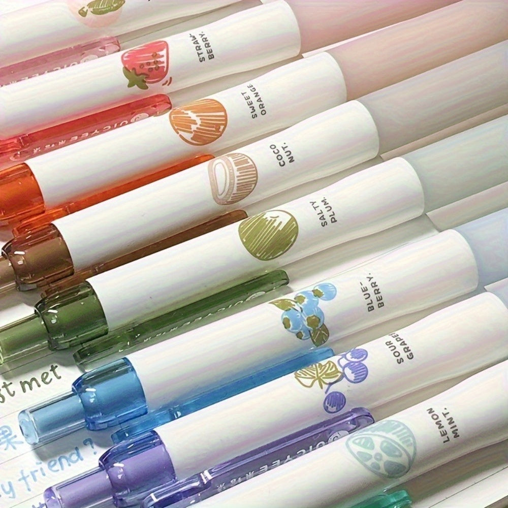 8pcs Colors Gel Pen Set, Plastic Quick-Drying 0.5mm Medium Point Super Soft Grip for Diary