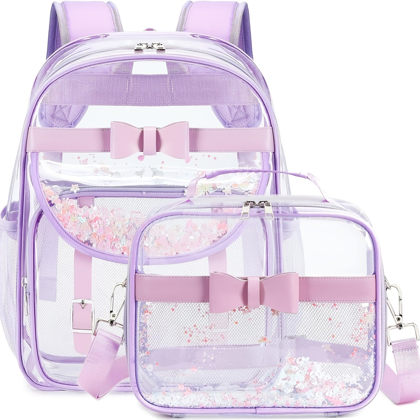 Clear Backpack for Girls and Boys 2 count Bookbag Stadium Approved Daypack Transparent School Bag