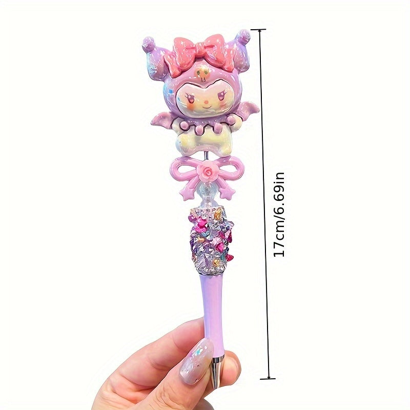 hellokitty for kuromi for my melody Artificial Jade Dog Rotating Telescopic Round Ballpoint Pen