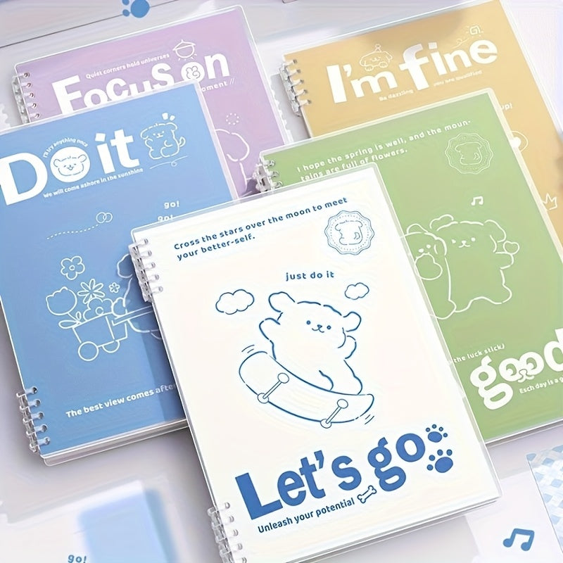 Set of Cartoon Line Puppy Loose-Leaf Notebooks