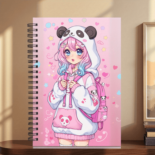 Girl Spiral Notebook - 5.7x8.3in, High-Quality College Ruled Paper