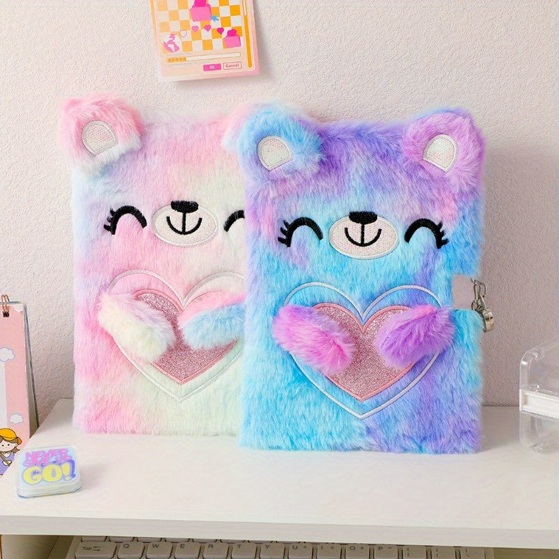 1\u002F2pcs Animal Plush Notebook - Soft Cover Cartoon Journal with Cute Design