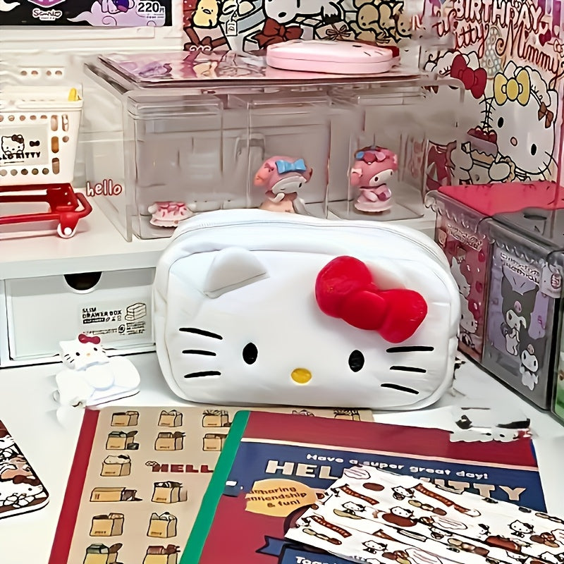 1pc Sanrio Hollow Kitty Compact Portable Pencil Case Stationery Organizer Pen Holder
