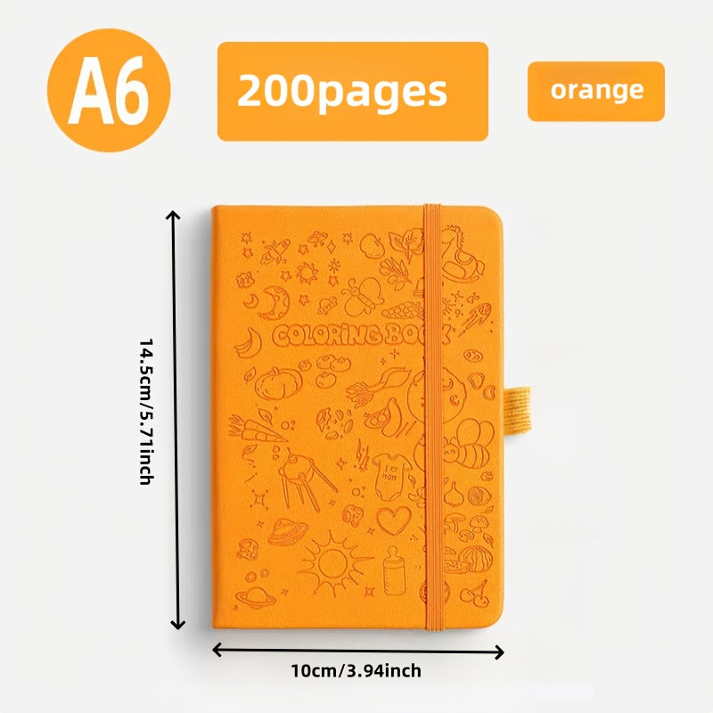 6-Pack Random Colors Cartoon-Themed Hardcover Notebooks with Elastic Closure